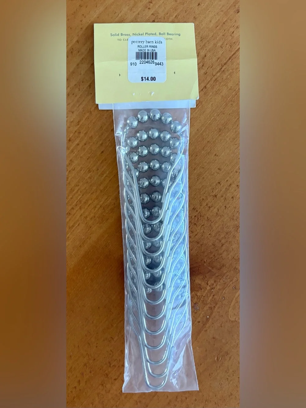 Pottery Barn Kids Shower Roller Rings, Set of 12, Brand New